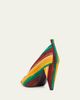 Loewe 85mm Origami Cubic Striped Suede Pumps - 2