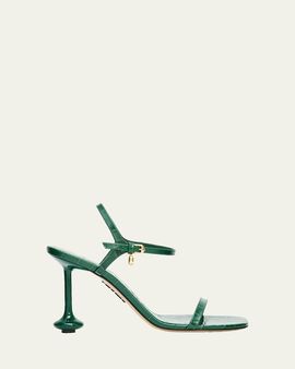 Loewe 90mm Toy Croc-Embossed Leather Sandals