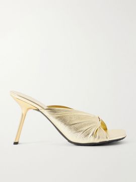 LOEWE + Paula's Ibiza metallic leather sandals