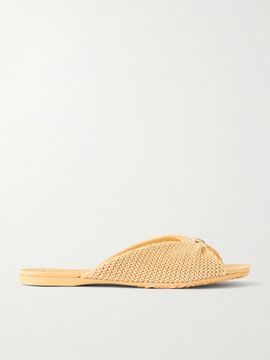 LOEWE + Paula's Ibiza Pebble raffia-effect sandals slides