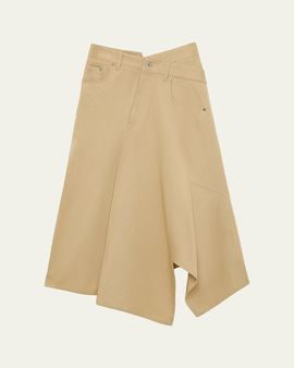 Loewe Asymmetric Cotton Midi Skirt