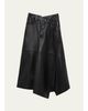LOEWE Asymmetric Leather Midi Skirt - 1