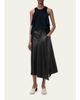 LOEWE Asymmetric Leather Midi Skirt - 2
