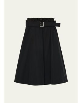 LOEWE Belted Double-Waistband Midi A-Line Skirt