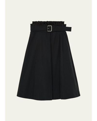 LOEWE Belted Double-Waistband Midi A-Line Skirt