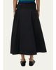LOEWE Belted Double-Waistband Midi A-Line Skirt - 3