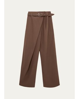 LOEWE Belted Wide-Leg Wrap Trousers