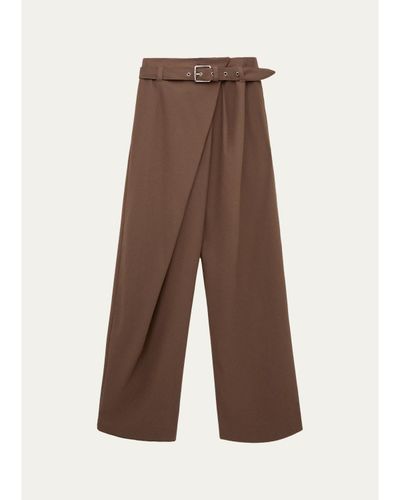 LOEWE Belted Wide-Leg Wrap Trousers