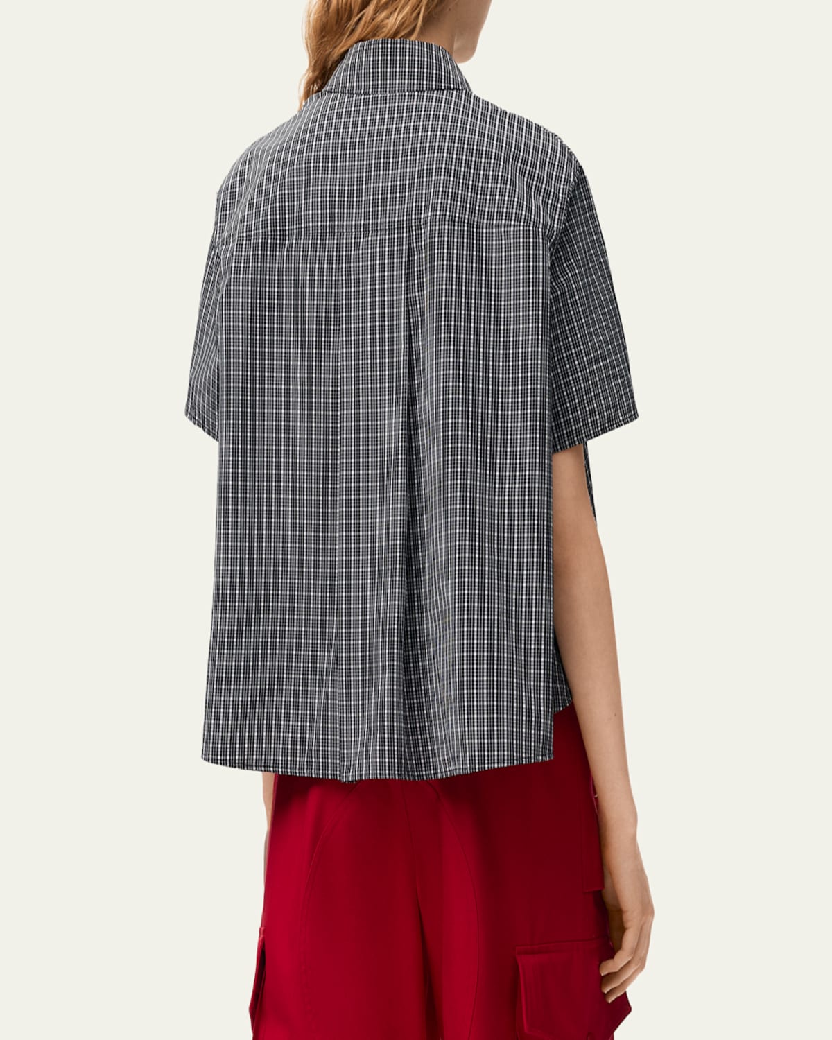Loewe - Check Cotton Short-Sleeve Trapeze Shirt