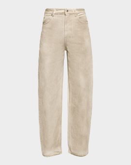 Loewe Coated Denim Cinched Straight-Leg Jeans