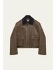 LOEWE Corduroy-Collar Leather Utility Jacket - 1