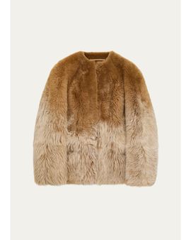 LOEWE Degrade Lamb Shearling Collarless Jacket
