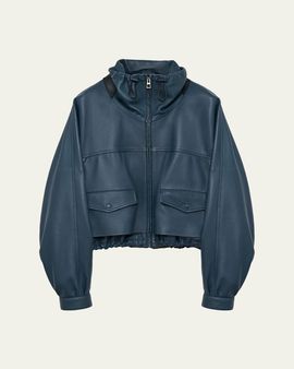 Loewe Double Layered Leather Zip Jacket