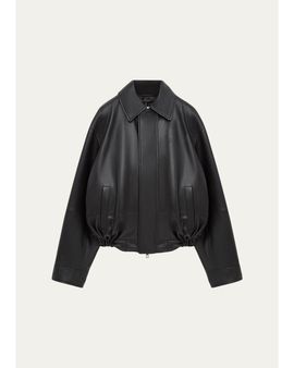 LOEWE Drawstring Leather Bubble Jacket