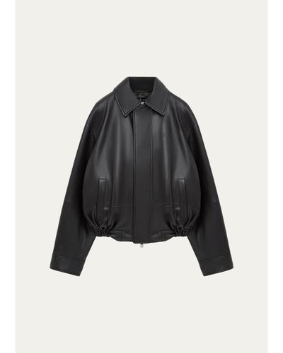 LOEWE Drawstring Leather Bubble Jacket
