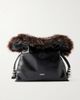 LOEWE Flamenco medium shearling-trimmed leather clutch - 1