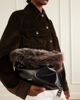 LOEWE Flamenco medium shearling-trimmed leather clutch - 2