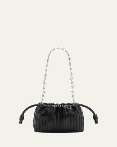 Loewe Flamenco Pleated Shoulder Bag in Napa Leather