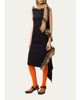 LOEWE Lamb Shearling-Trim Draped Asymmetric Midi Dress - 2