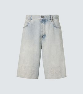 Loewe Loewe Anagram faded denim Bermuda shorts