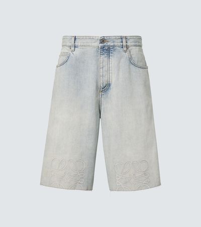 Loewe Loewe Anagram faded denim Bermuda shorts