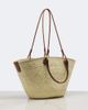 Loewe Loewe Anagram Medium leather-trimmed basket bag - 4