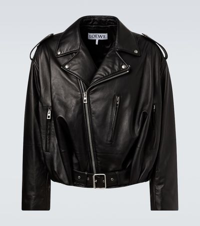 Loewe Loewe Balloon leather biker jacket