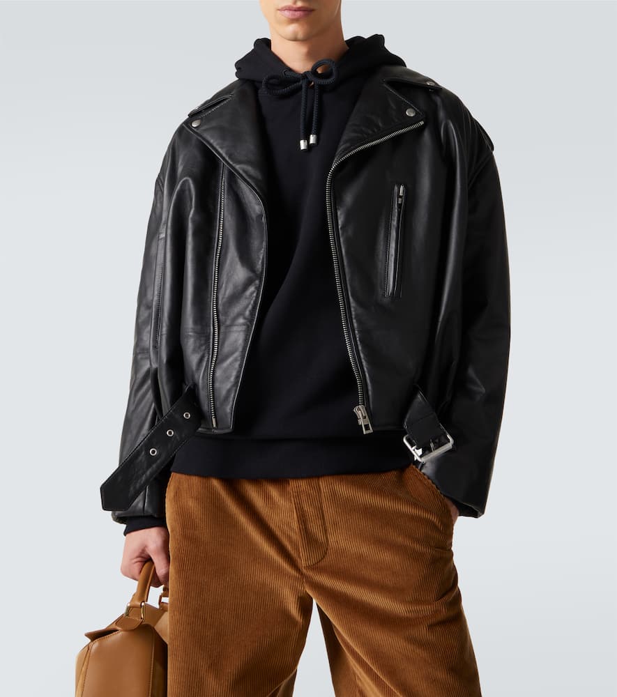 Loewe - Balloon leather biker jacket