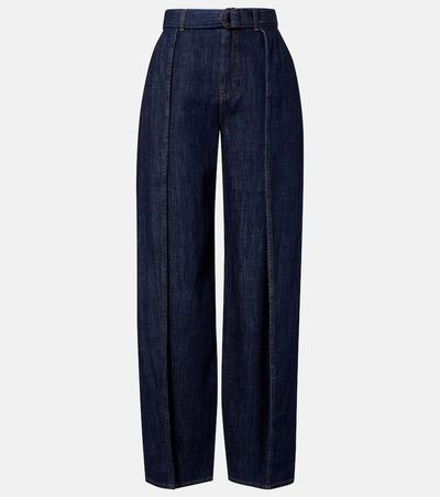 Loewe Loewe Belted high-rise wide-leg jeans