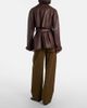 Loewe Loewe Belted pleated high-rise cotton and silk wide-leg pants - 3