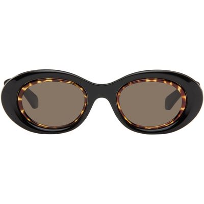 LOEWE LOEWE Black Mini Anagram Oval Sunglasses