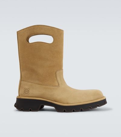 Loewe Loewe Bobby cutout suede mid-calf boots