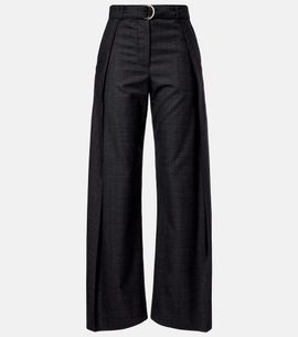 Loewe Loewe Checked belt wool barrel-leg pants