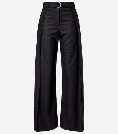 Loewe Loewe Checked belt wool barrel-leg pants