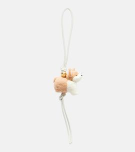 Loewe Loewe Corgi leather-trimmed wool bag charm