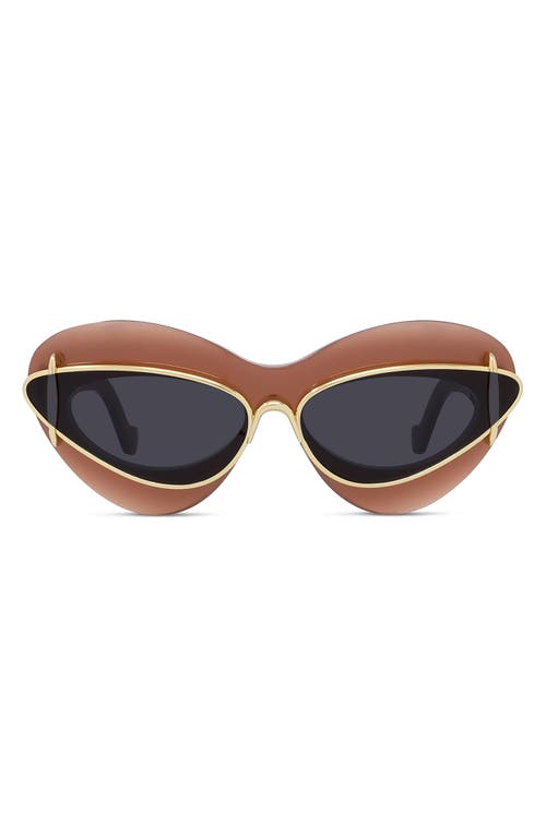 Loewe Loewe Double Frame 67mm Oversize Cat Eye Sunglasses