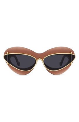Loewe Loewe Double Frame 67mm Oversize Cat Eye Sunglasses