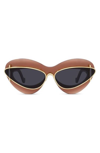 Loewe Loewe Double Frame 67mm Oversize Cat Eye Sunglasses