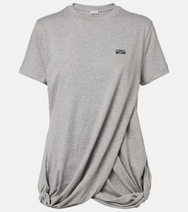 Loewe Loewe Double L draped cotton jersey T-shirt