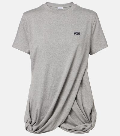 Loewe Loewe Double L draped cotton jersey T-shirt