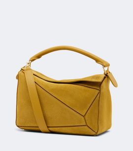 Loewe Loewe Featherlight Puzzle Small suede top-handle bag
