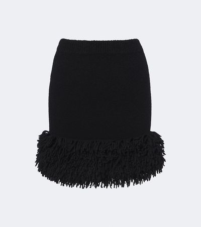 Loewe Loewe Fringed wool-blend miniskirt