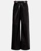 Loewe Loewe Gathered leather wide-leg pants - 1