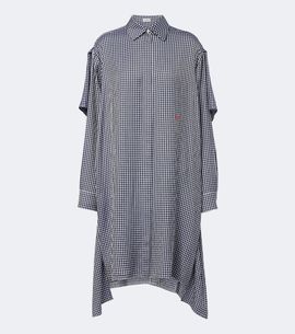 Loewe Loewe Gingham silk shirt dress