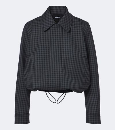 Loewe Loewe Gingham wool-blend blouson jacket