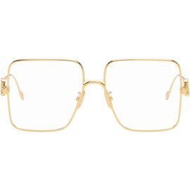 LOEWE LOEWE Gold Oversize Square Retro Glasses