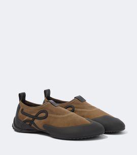Loewe Loewe Grip Aqua suede slip-on shoes