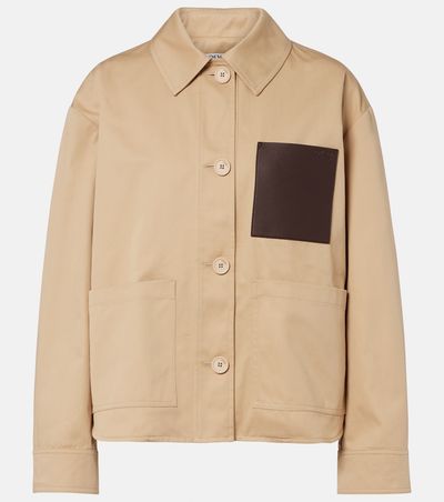 Loewe Loewe Leather-trimmed cotton jacket