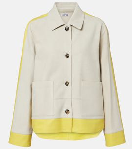 Loewe Loewe Leather-trimmed suede jacket