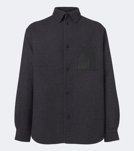 Loewe Loewe Leather-trimmed wool and silk overshirt